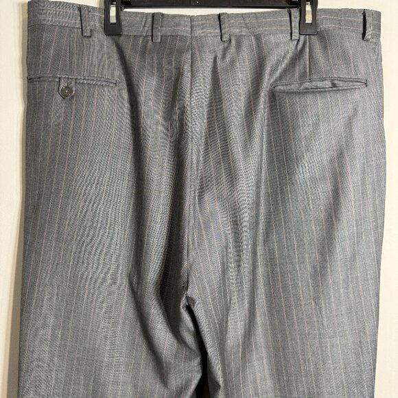 Hart Schaffner Marx Pinstripe Wool 2 Piece Suit Men's 46L Gray Gold Trumpeter - Picture 14 of 16